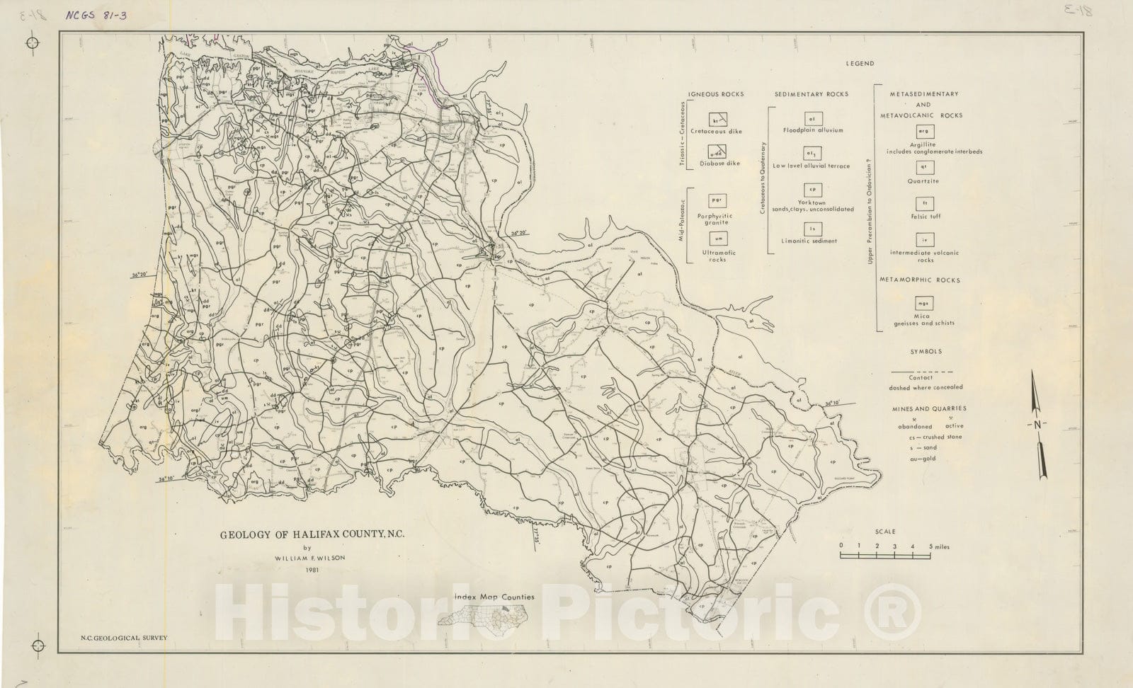 Map : Geology and Land Use, Halifax County, Including Geologic Map (and accompanying text), 1981 Cartography Wall Art :