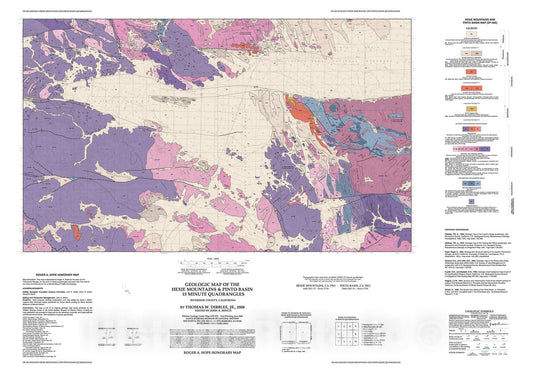Map : Geologic map of the Hexie Mountains & Pinto Basin fifteen minute quadrangles, Riverside County, California, 2008 Cartography Wall Art :