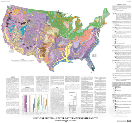 Map : Map database for surficial materials in the conterminous United States, 2009 Cartography Wall Art :