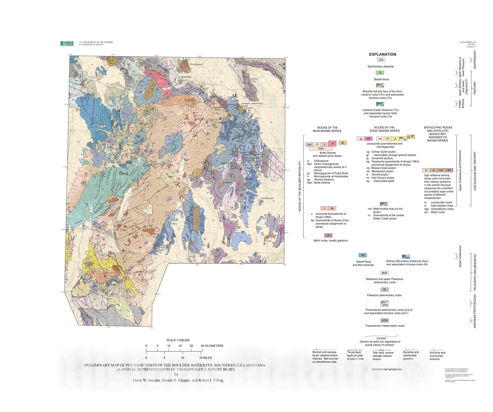 Map : Geochemical database for the Boulder batholith and its satellitic plutons, southwest Montana, 2009 Cartography Wall Art :
