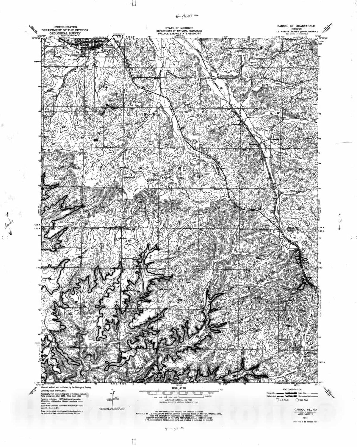 Map : Geology of the Cabool SE 7.5' quadrangle, Missouri, 1984 Cartography Wall Art :