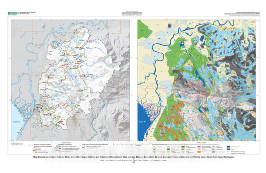 Map : Hydrogeologic framework, groundwater movement, and water budget in tributary subbasins and vicinity, lower Skagit River basin, Ska, 2010 Cartography Wall Art :