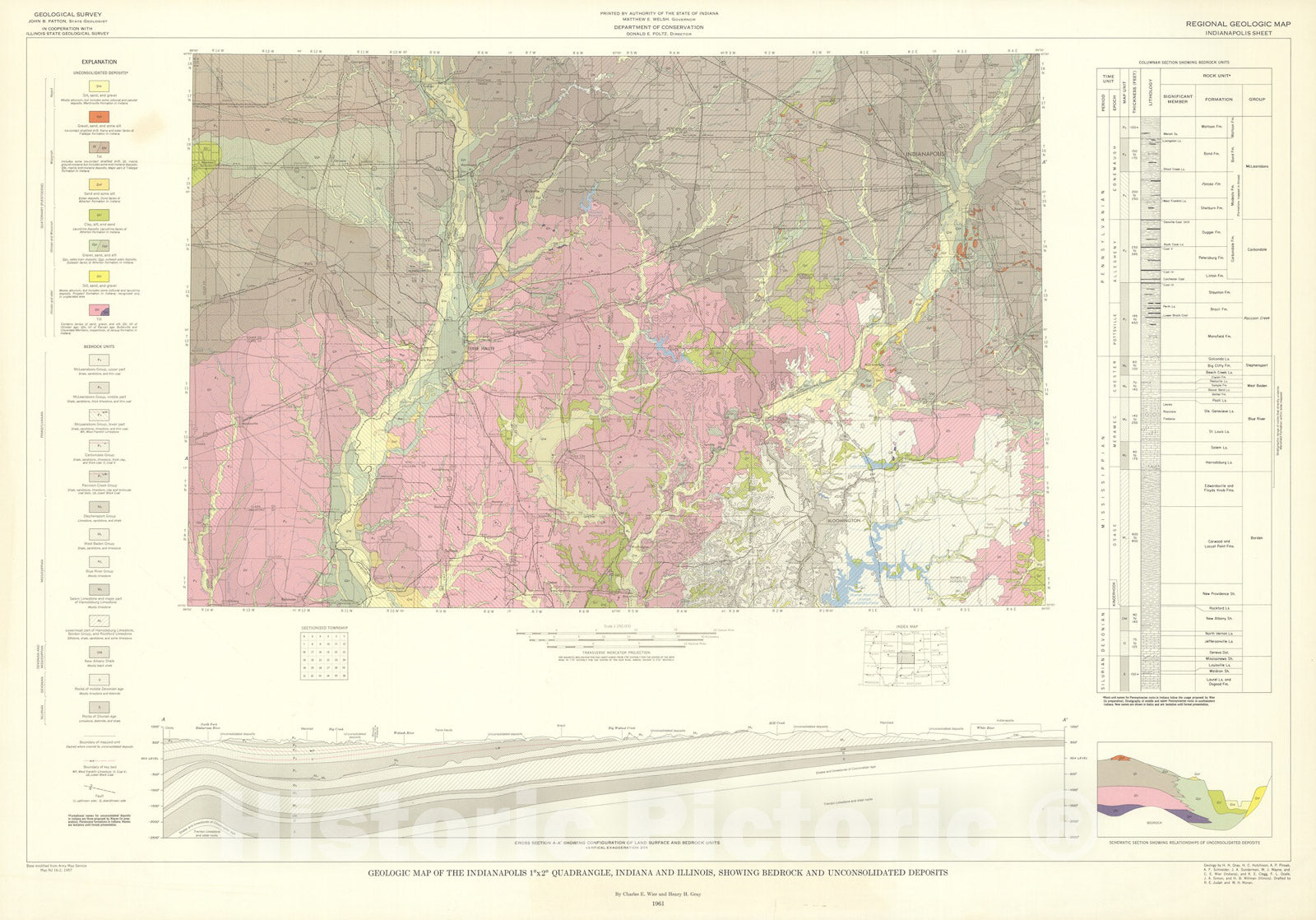 Map : Eocene and Oligocene stratigraphy and erosional unconformities in the Gulf of Mexico and Gulf Coast, 1985 Cartography Wall Art :