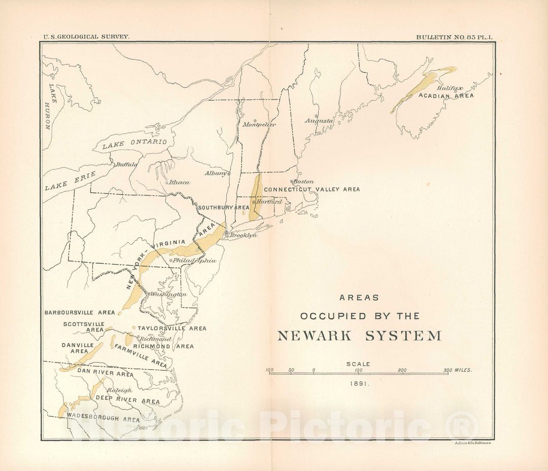 Map : Correlation papers; the Newark system, 1892 Cartography Wall Art :