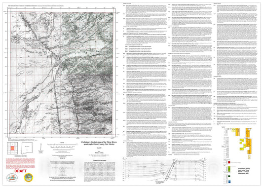 Map : Preliminary geologic map of the Three Rivers 7.5-minute quadrangle, Otero County, New Mexico, 2009 Cartography Wall Art :
