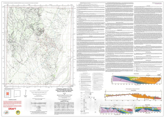 Map : Preliminary geologic map of the Indian Well Wilderness quadrangle, Socorro County, New Mexico, 2010 Cartography Wall Art :