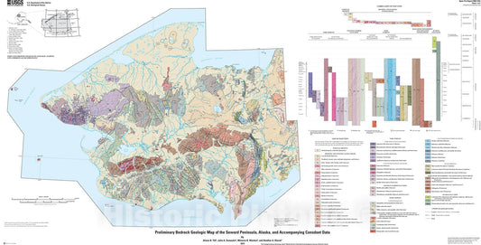 Map : Preliminary bedrock geologic map of the Seward Peninsula, Alaska, and accompanying conodont data, 2010 Cartography Wall Art :