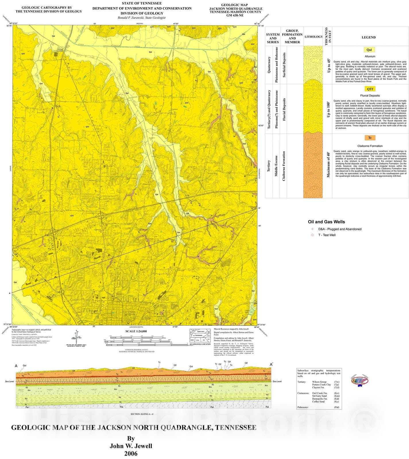 Map : Geologic Map and Mineral Resources Summary of the Jackson North Quadrangle, 2006 Cartography Wall Art :