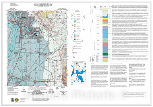 Map : Bedrock geology of Wood River Quadrangle, 2001 Cartography Wall Art :