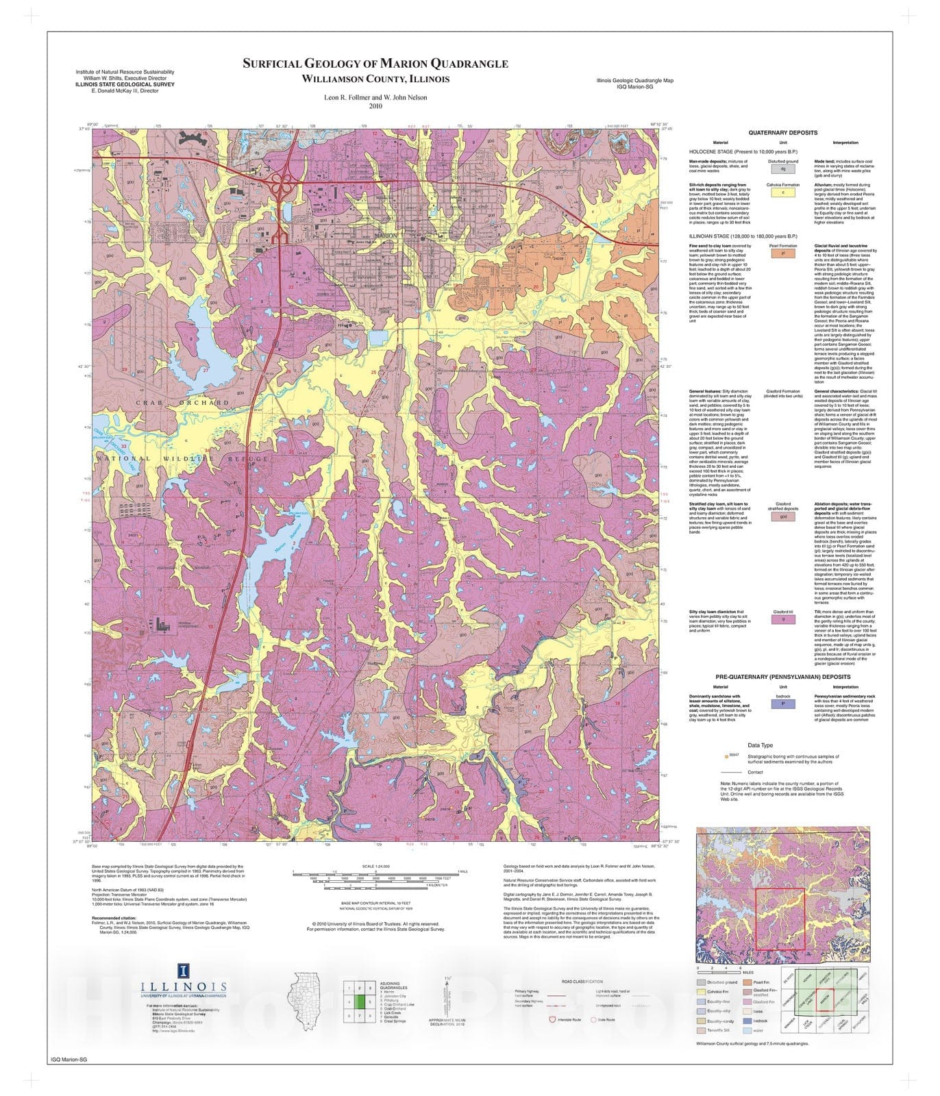 Map : Surficial geology of Marion Quadrangle, 2010 Cartography Wall Art :