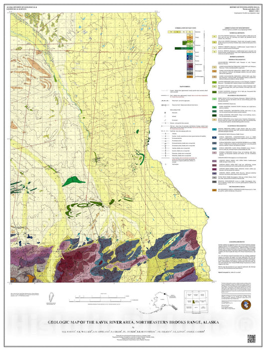 Map : Geologic map of the Kavik River area, northeastern Brooks Range, Alaska, 2011 Cartography Wall Art :