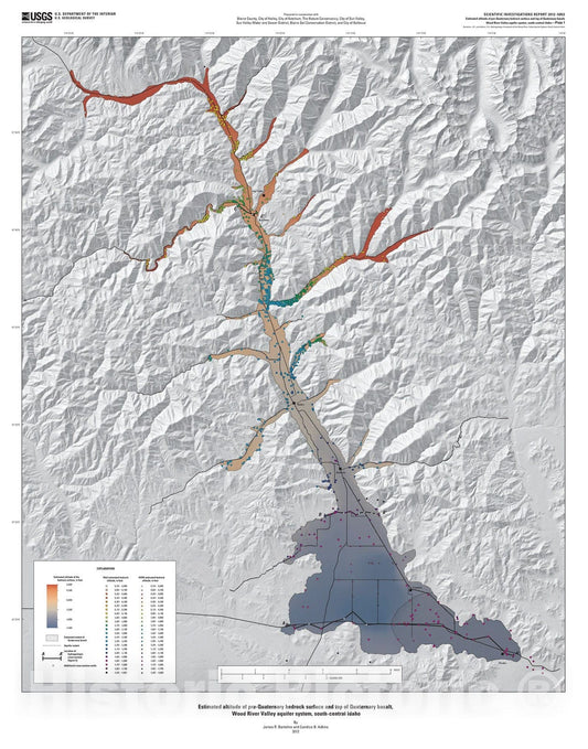 Map : Hydrogeologic framework of the Wood River Valley aquifer system, south-central Idaho, 2012 Cartography Wall Art :