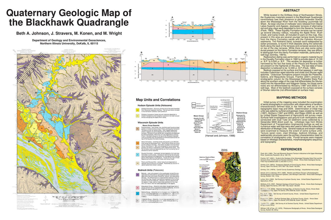 Map : Quaternary geologic map of the Blackhawk Quadrangle, 2008 Cartography Wall Art :