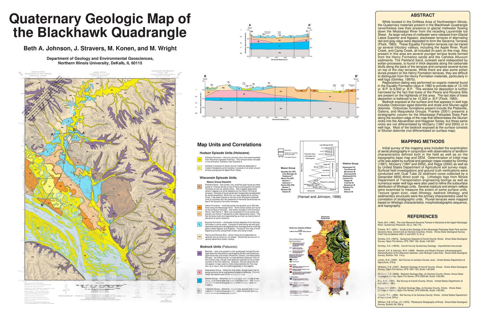 Map : Quaternary geologic map of the Blackhawk Quadrangle, 2008 Cartography Wall Art :