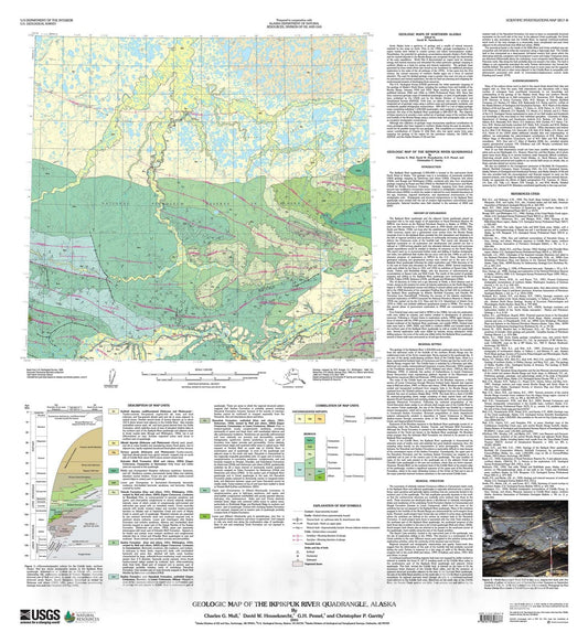 Map : Geologic map of the Ikpikpuk River quadrangle, Alaska, 2005 Cartography Wall Art :