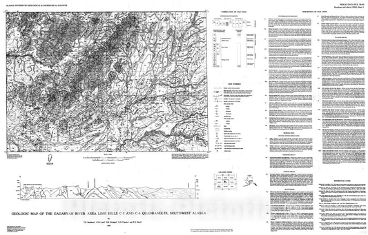 Map : Geology of the Gagaryah River area, Lime Hills C-5 and C-6 quadrangles, southwest Alaska, 1994 Cartography Wall Art :