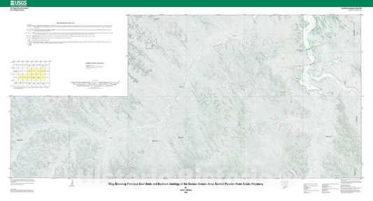 Map : Map showing principal coal beds and bedrock geology of the Ucross-Arvada area, central Powder River Basin, Wyoming, 2013 Cartography Wall Art :