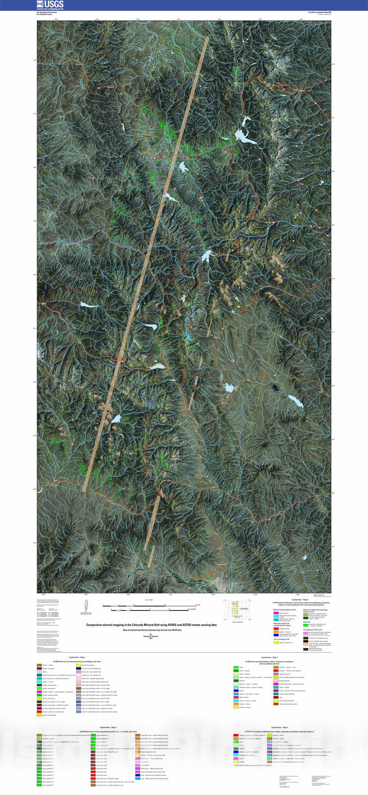 Map : Comparative mineral mapping in the Colorado Mineral Belt using AVIRIS and ASTER remote sensing data, 2013 Cartography Wall Art :