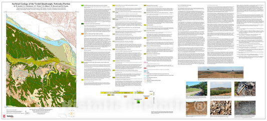 Map : Surficial Geologic Map of the Verdel Quadrangle, Nebraska Portion, 2012 Cartography Wall Art :