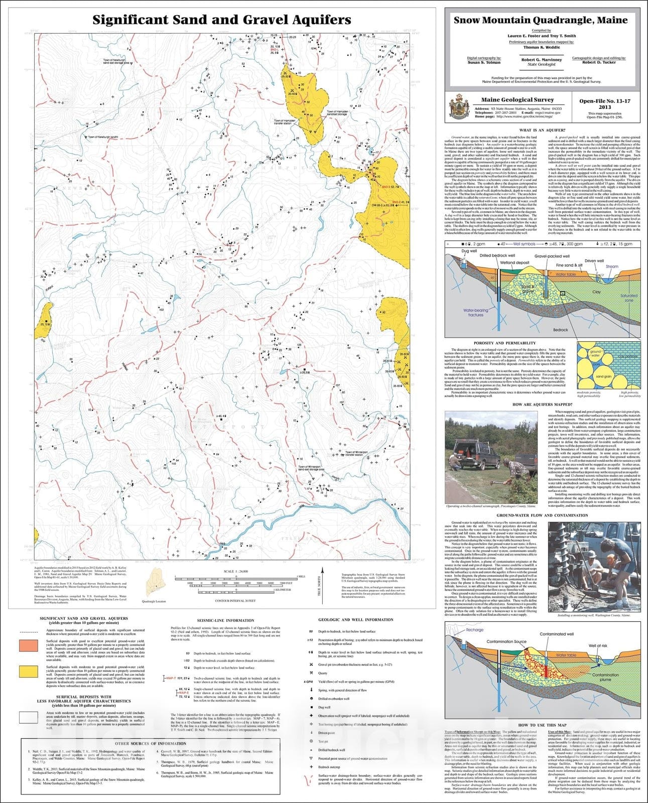 Map : Significant sand and gravel aquifers in the Snow Mountain quadrangle, Maine, 2013 Cartography Wall Art :