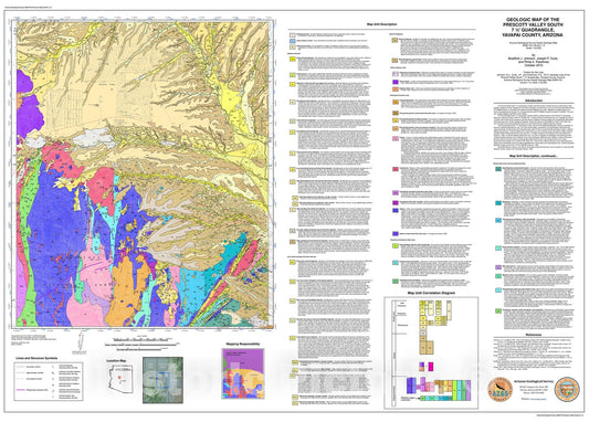 Map : Geologic map of the Prescott Valley South 7.5' Quadrangle, Yavapai County, Arizona, 2013 Cartography Wall Art :
