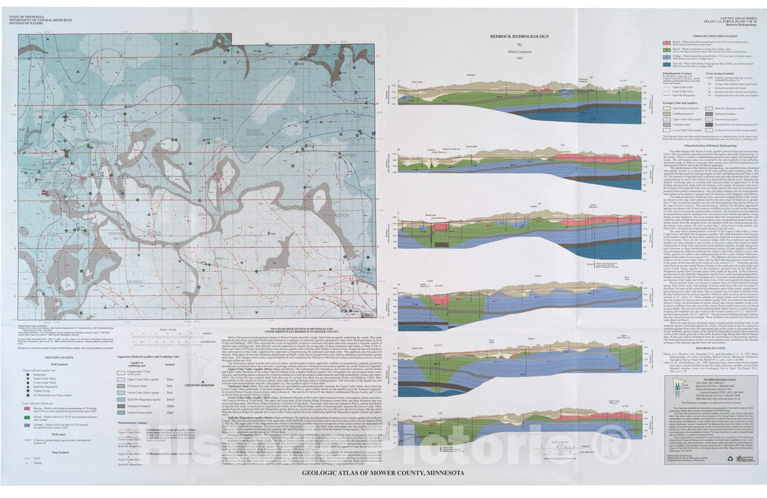 Map : Geologic atlas, Mower County, Minnesota (Part B), 1998 Cartography Wall Art :