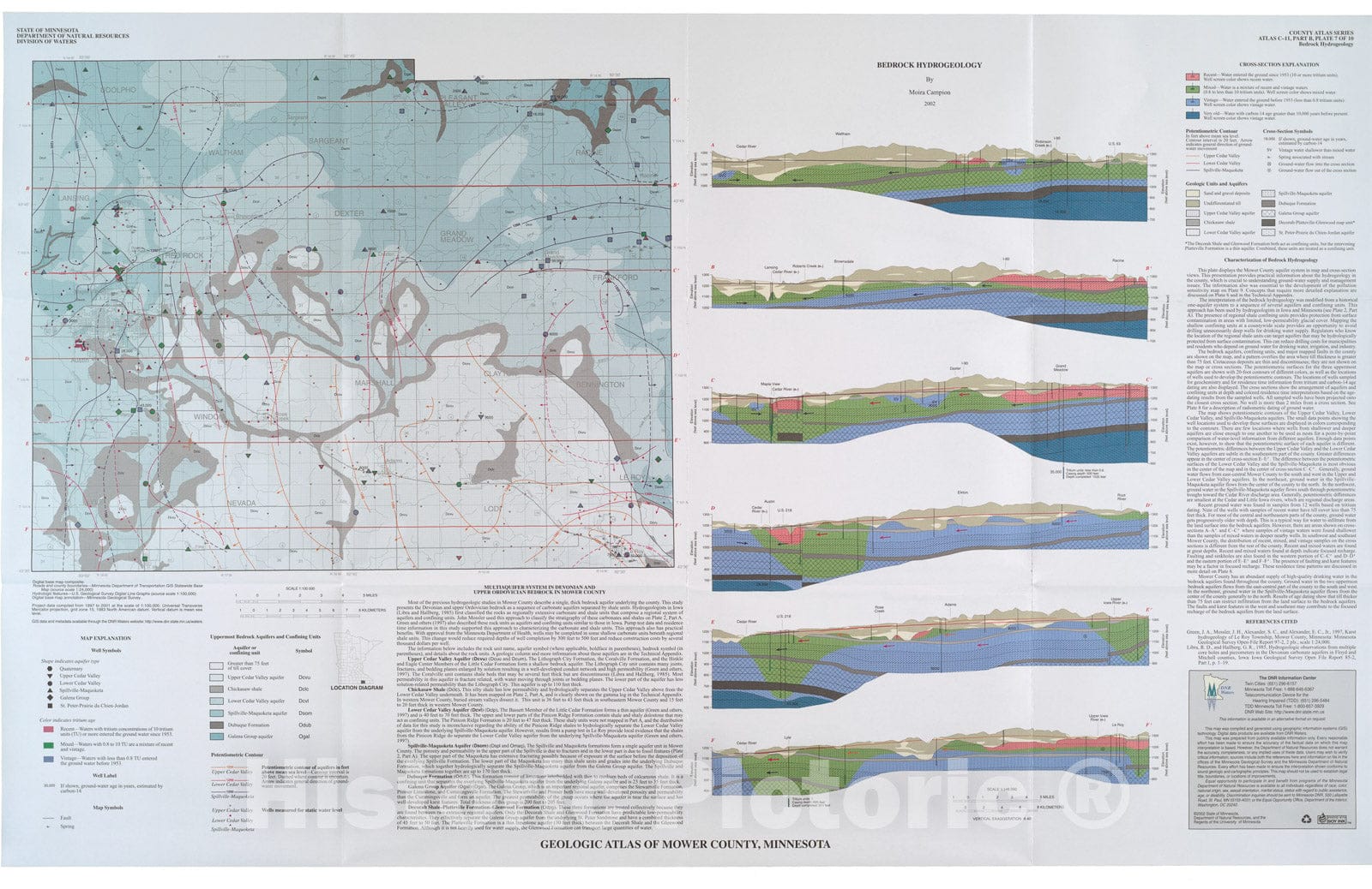 Map : Geologic atlas, Mower County, Minnesota (Part B), 1998 Cartography Wall Art :