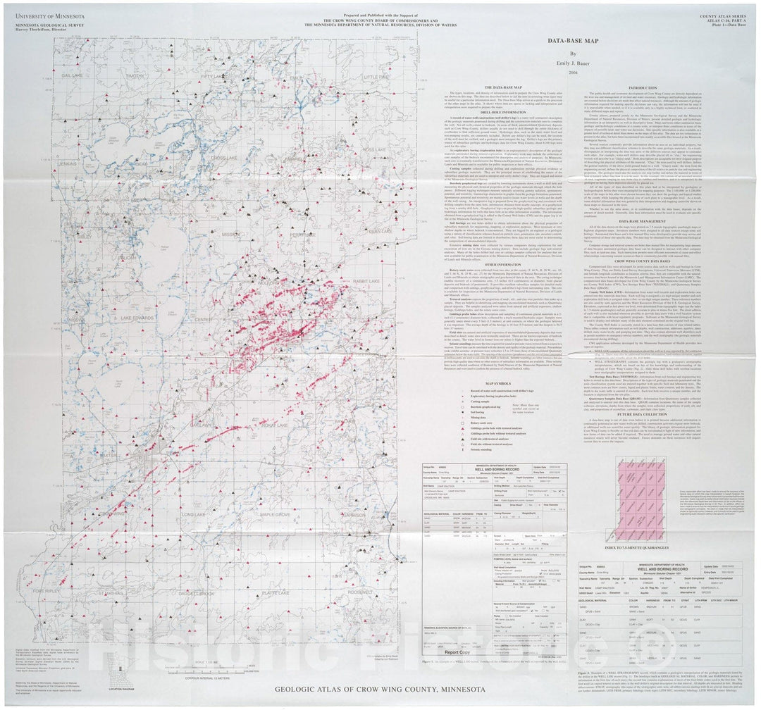 Map : Geologic atlas of Crow Wing County, Minnesota (Part A), 2004 Cartography Wall Art :