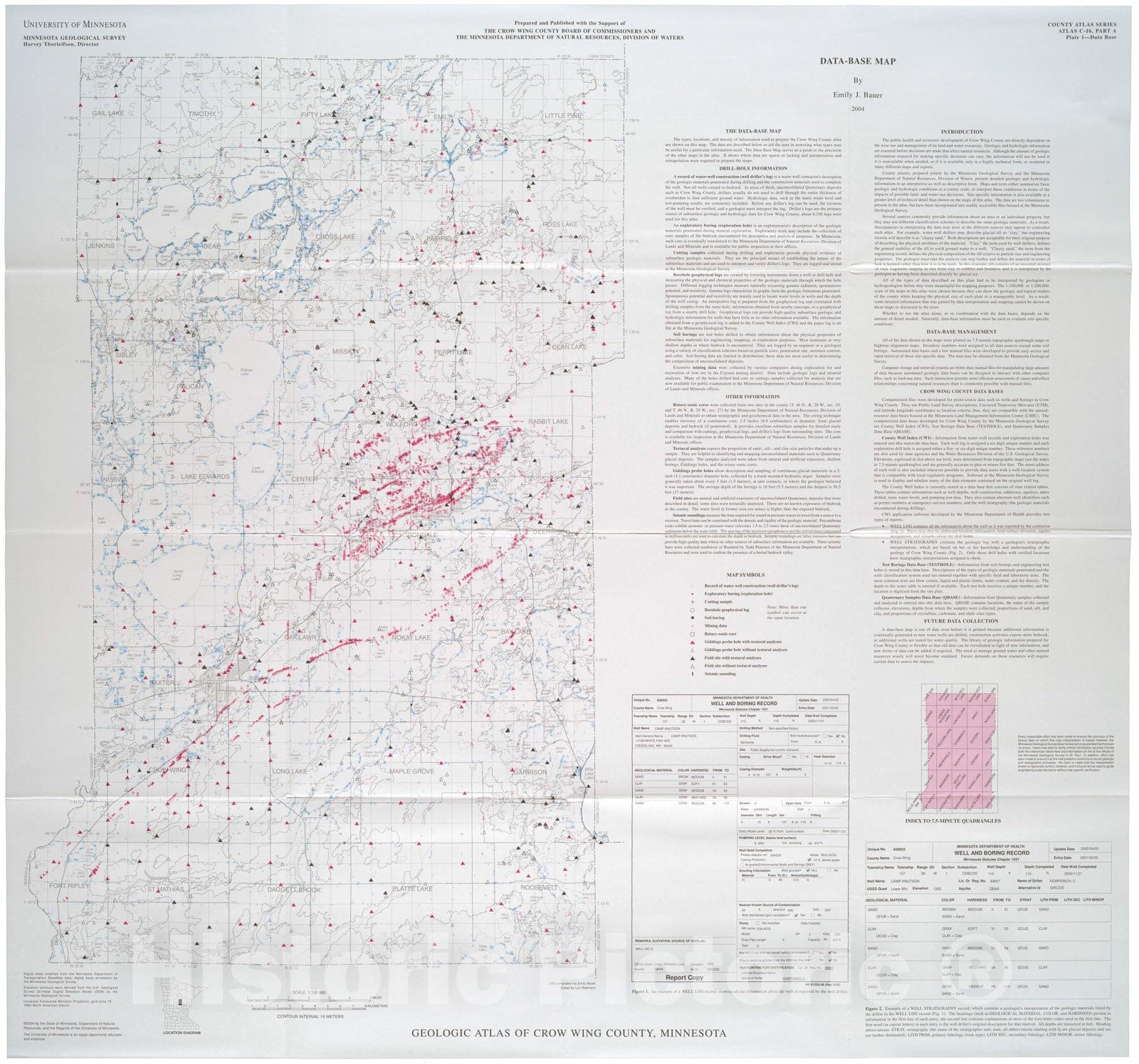 Map : Geologic atlas of Crow Wing County, Minnesota (Part A), 2004 Cartography Wall Art :