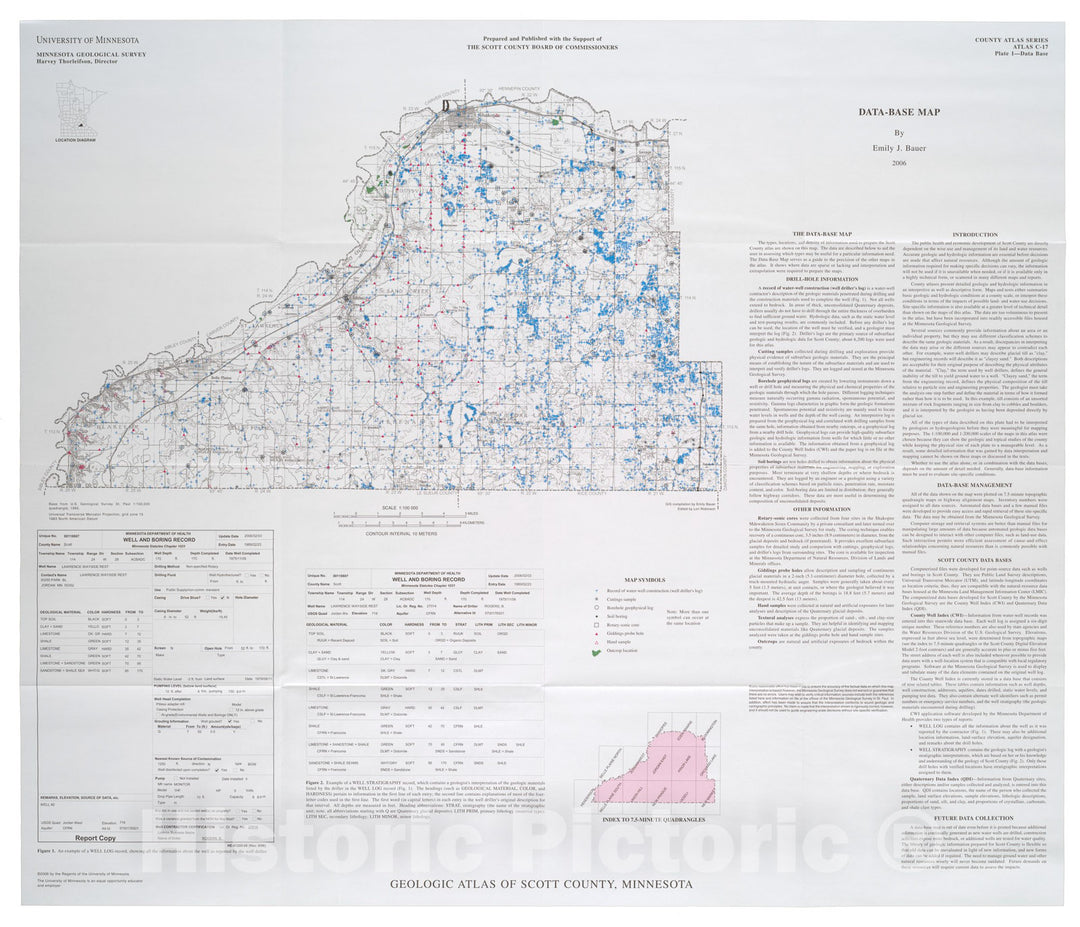 Map : Geologic atlas of Scott County, Minnesota, 2006 Cartography Wall Art :
