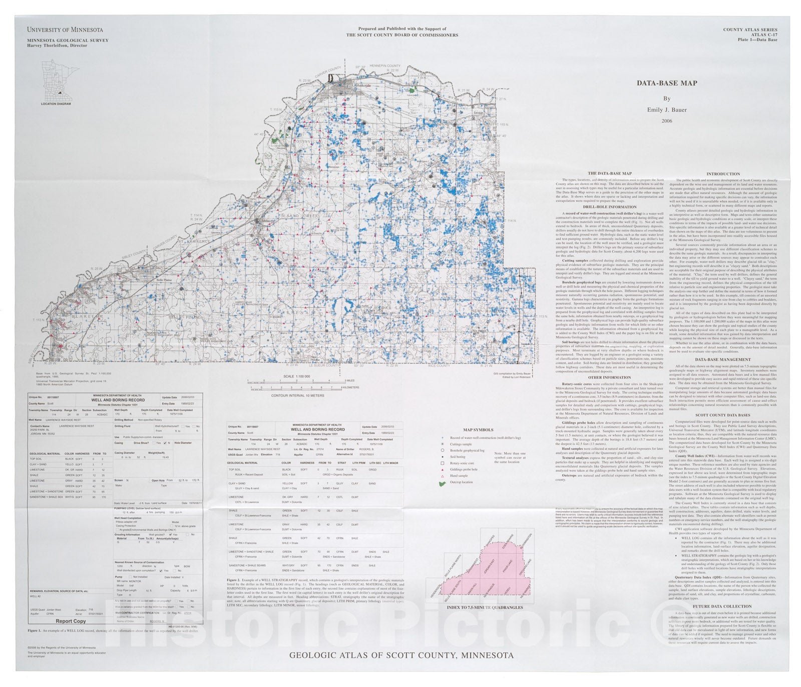 Map : Geologic atlas of Scott County, Minnesota, 2006 Cartography Wall Art :