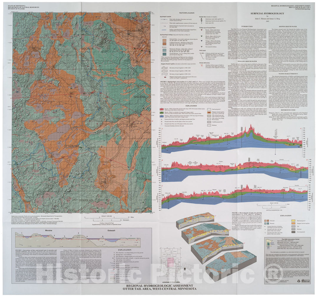 Map : Regional hydrogeologic assessment, Otter Tail area, west-central Minnesota, 2002 Cartography Wall Art :