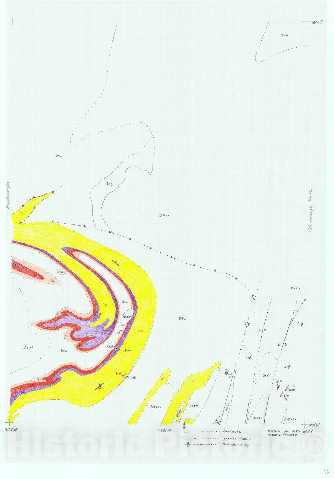Map : Bedrock Geology map of the Dublin 7.5 Minute Quadrangle, 2007 Cartography Wall Art :