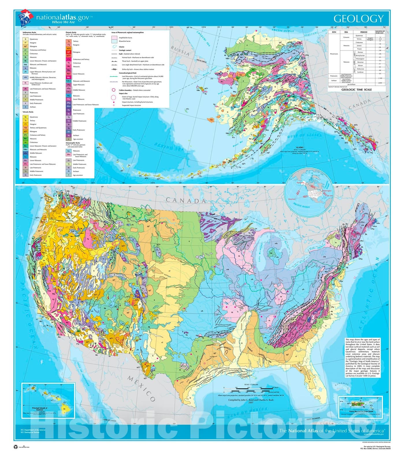 Map : Geology, 2007 Cartography Wall Art :