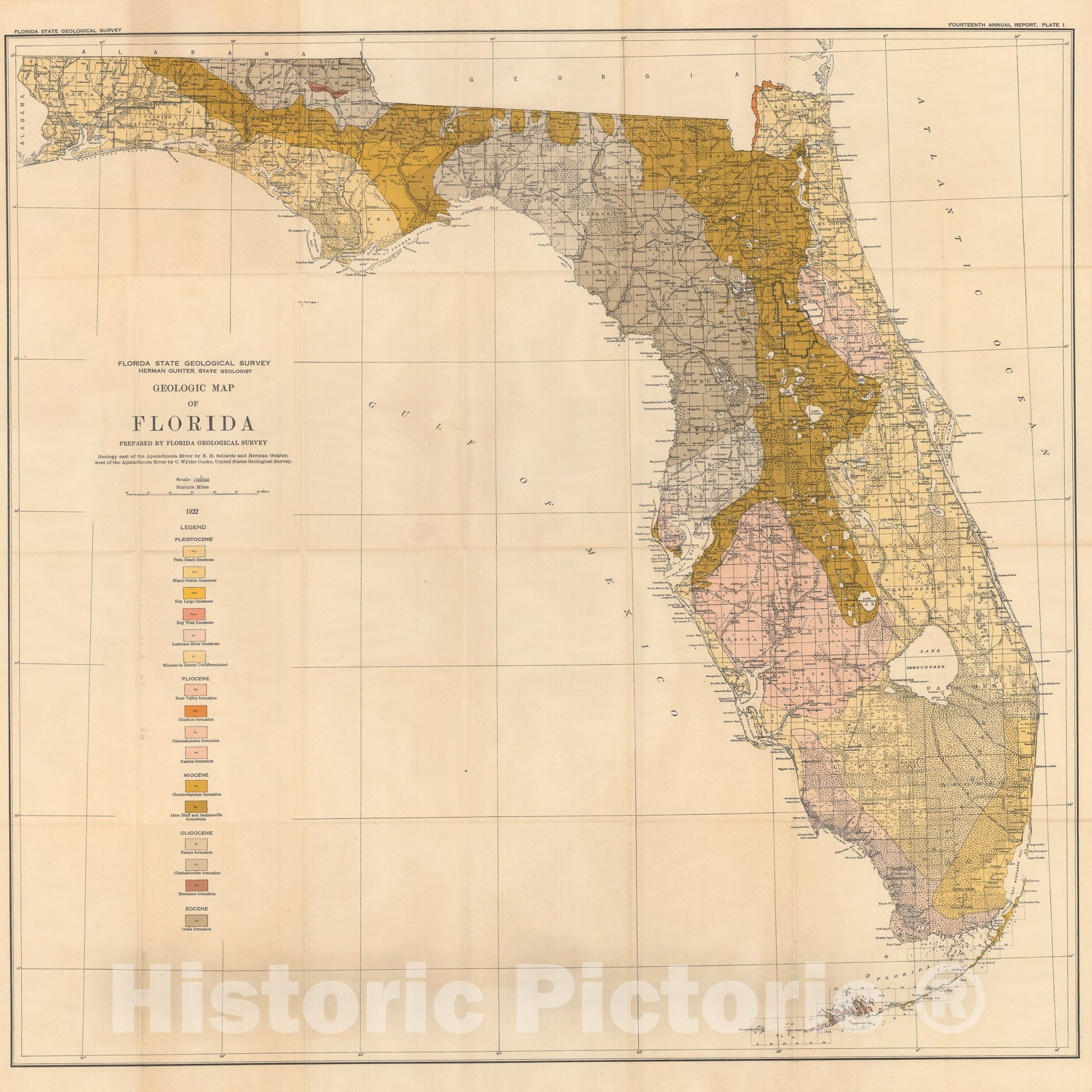 Map : On the petroleum possibilities of Florida, 1922 Cartography Wall Art :