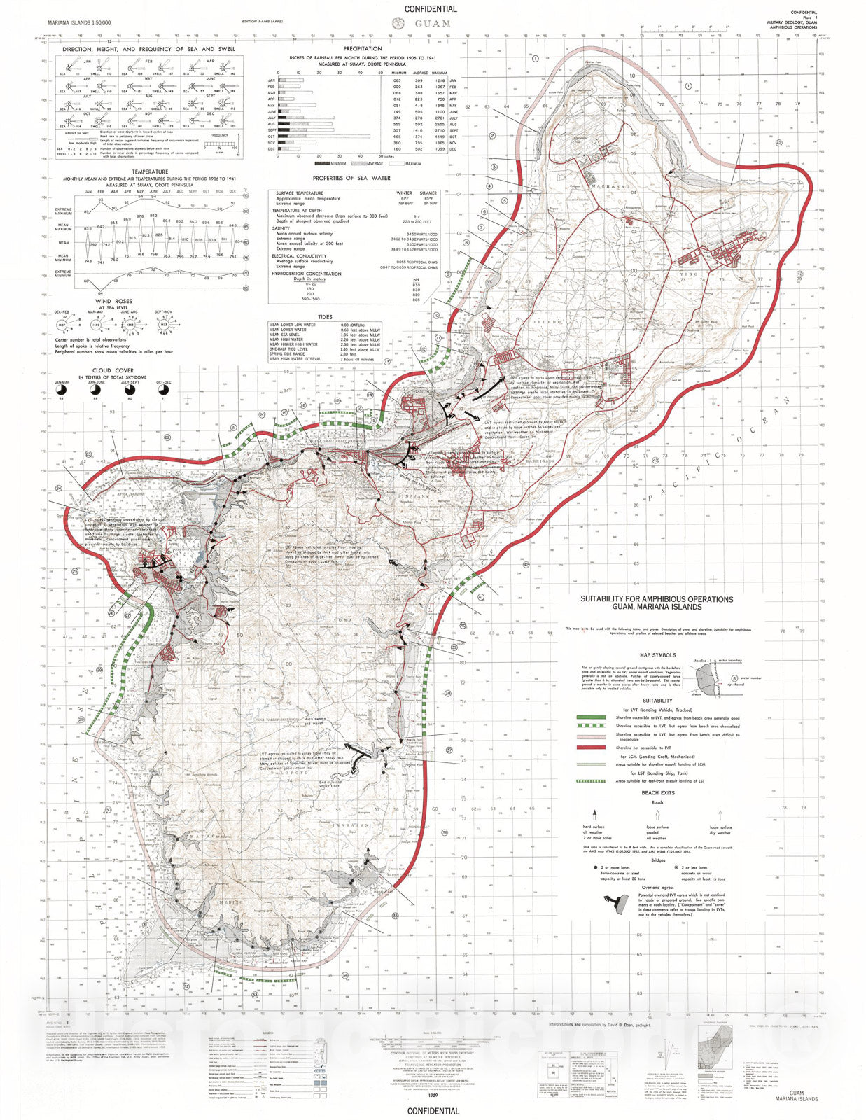 Map : Part III. Tactical aspects of coast and terrain (u), 1959 Cartography Wall Art :
