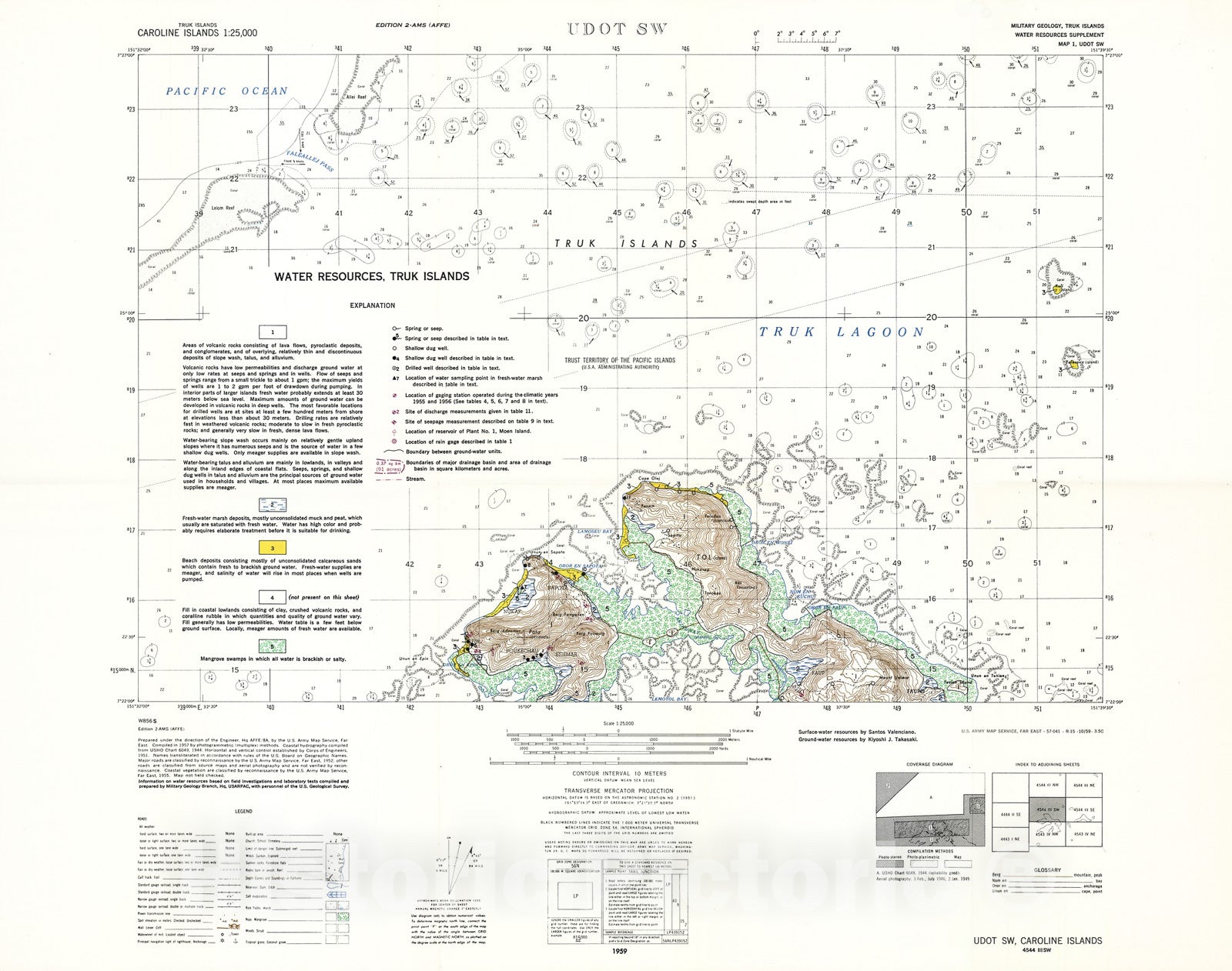 Map : Water resources supplement, 1959 Cartography Wall Art :