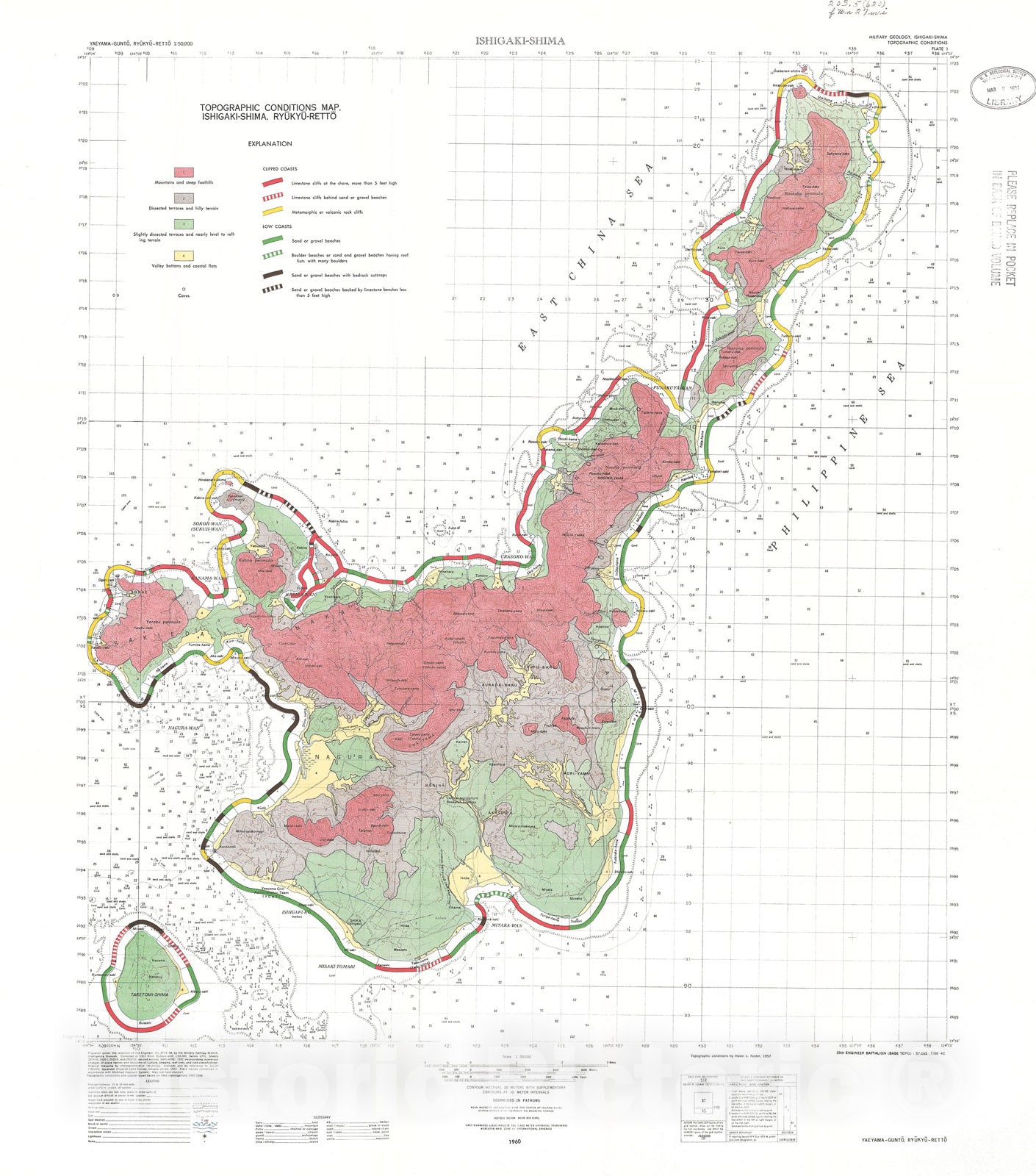 Map : Military geology of Ishigaki-Shima, Ryukyu-Retto, 1960 Cartography Wall Art :