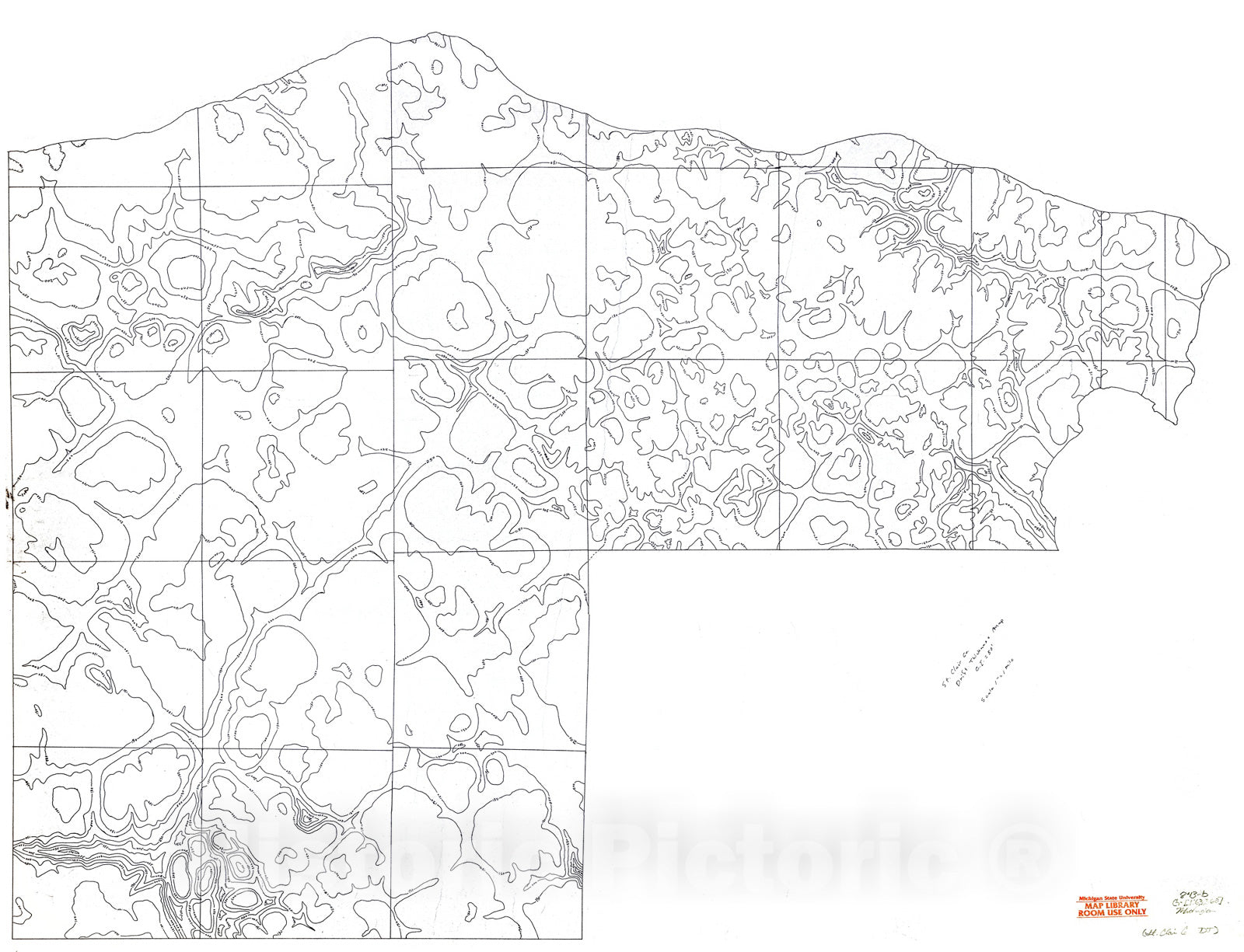 Map : St. Clair County Drift Thickness, 1978 Cartography Wall Art :