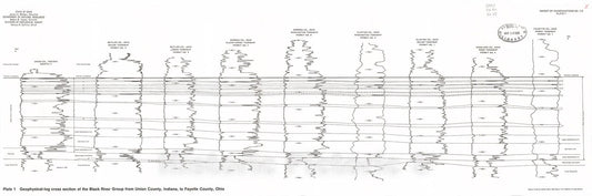Map : Chemical composition, stratigraphy, and depositional environments of the Black River Group (Middle Ordovician), southwestern Ohio, 1979 Cartography Wall Art :