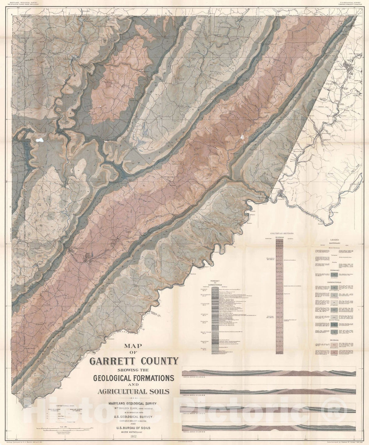 Map : Garrett County [Maryland], accompanies County Report (1902) , 1902 Cartography Wall Art :