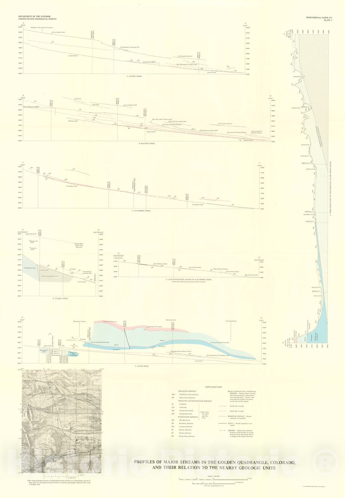 Map : Geology of the Golden quadrangle, Colorado, 1976 Cartography Wall Art :