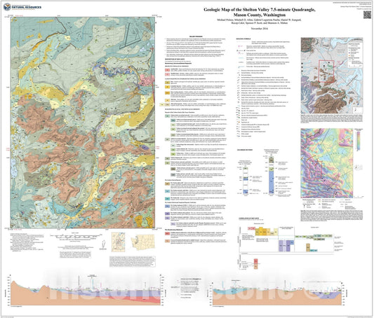 Map : Geologic map of the Shelton Valley 7.5-minute quadrangle, Mason County, Washington, 2016 Cartography Wall Art :