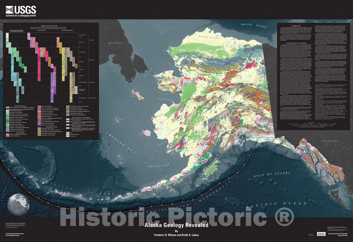 Map : Alaska geology revealed, 2016 Cartography Wall Art :
