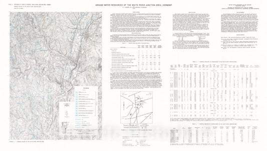Map : Ground-water resources of the White River Junction area, Vermont, 1976 Cartography Wall Art :