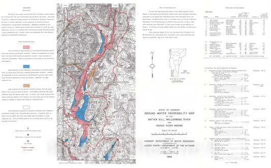 Map : Ground water favorability map of the Batten Kill, Walloomsac River, and Hoosic River basins, 1966 Cartography Wall Art :