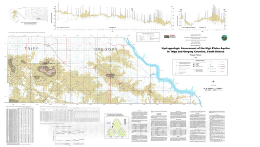 Map : Hydrogeologic assessment of the High Plains aquifer in Tripp and Gregory Counties, South Dakota, 2004 Cartography Wall Art :