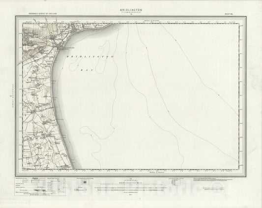 Historic Map : sixty-five Bridlington (Hills), 1897, Vintage Wall Art