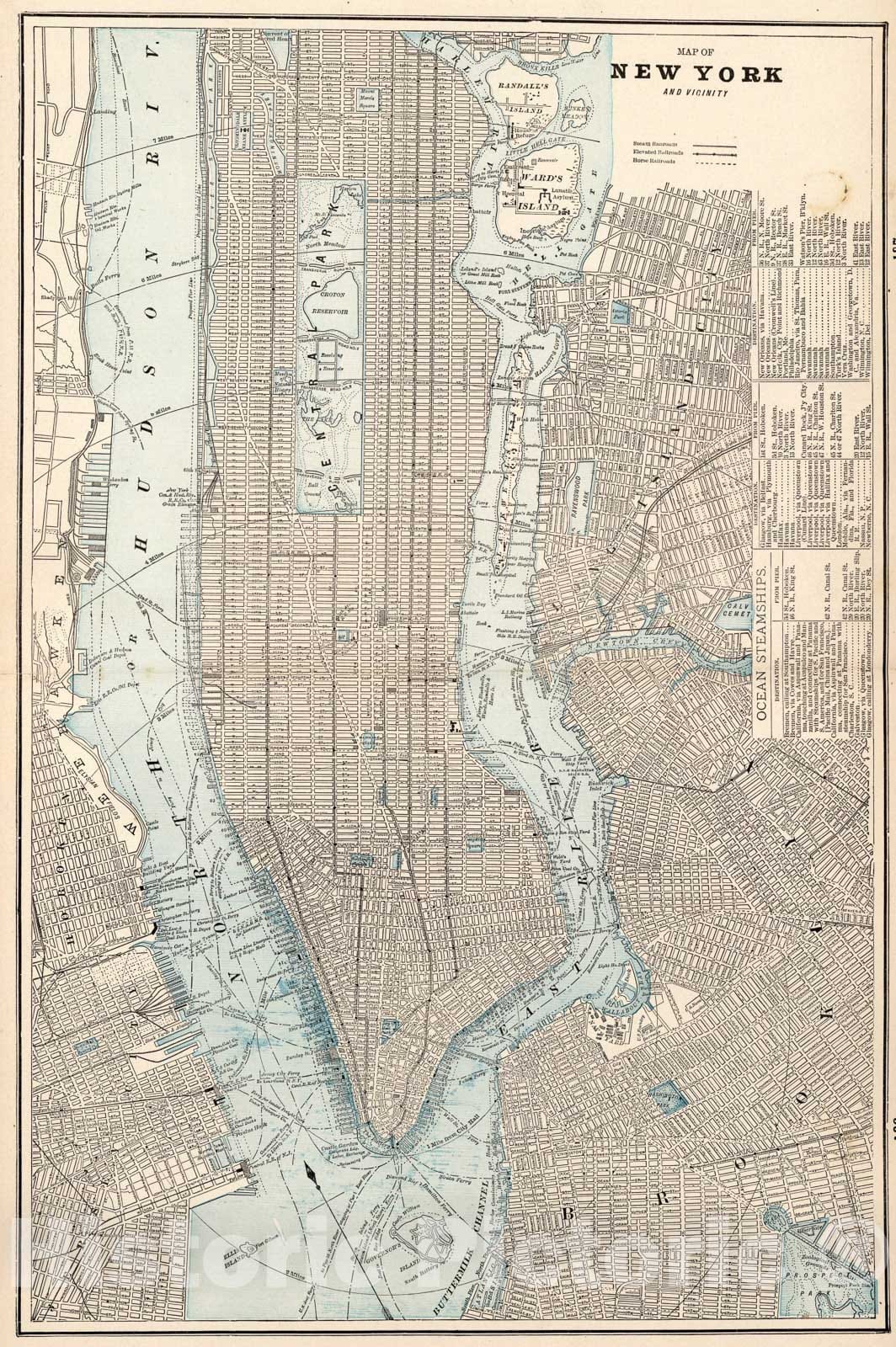 Historic Map : Map of New York and vicinity, 1893, Vintage Wall Art
