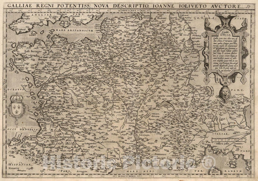 Historic Map : (9) Galliae Regni Potentiss., 1570, Vintage Wall Art